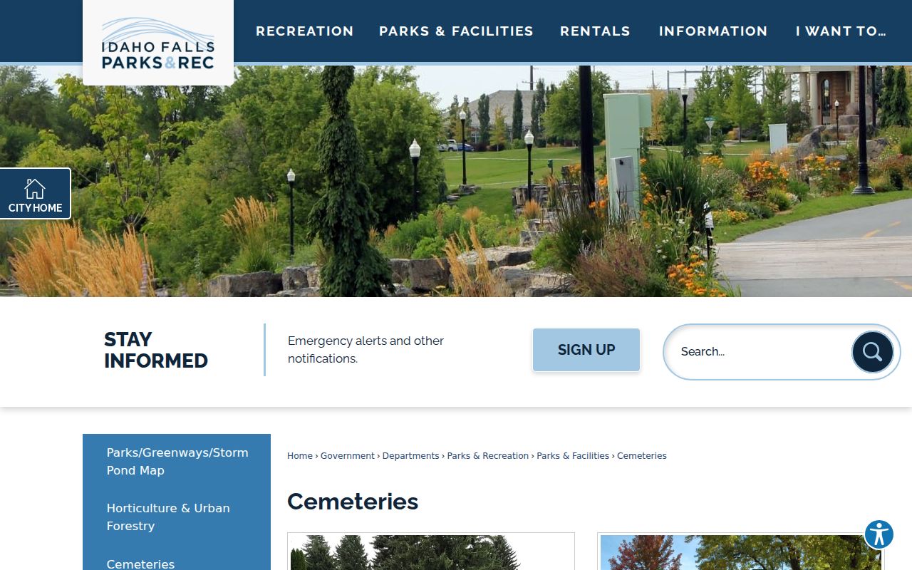 Idaho Falls cemetery records page for Rose Hill and Fielding Memorial
