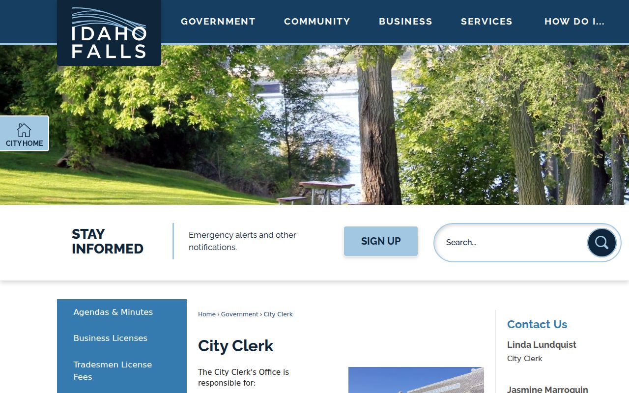 Idaho Falls City Clerk and municipal records gateway